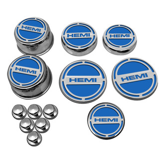 ACC® - Chrome Cap Cover Set with MOPAR Blue Solid HEMI Logo