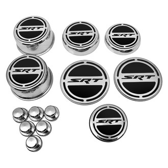 ACC® - Chrome Cap Cover Set with Brushed Black Solid SRT8 Logo