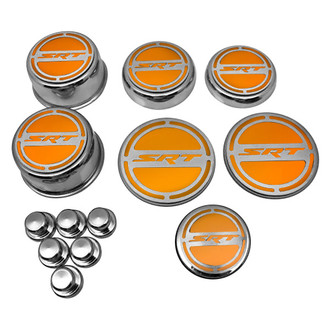 ACC® - Chrome Cap Cover Set with HEMI Orange Solid SRT8 Logo
