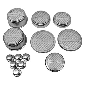 ACC® - Chrome Cap Cover Set with White Carbon Fiber SRT8 Logo