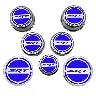 ACC® - Chrome Cap Cover Set with Dark Blue Solid SRT Logo
