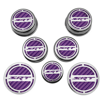 ACC® - Chrome Cap Cover Set with Purple Carbon Fiber SRT Logo