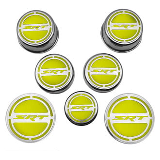 ACC® - Chrome Cap Cover Set with Sublime Green Solid SRT Logo