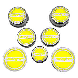 ACC® - Chrome Cap Cover Set with Yellow Solid SRT Logo