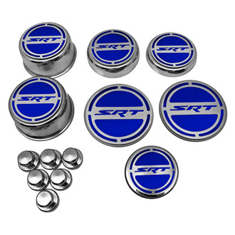 ACC® - Chrome Cap Cover Set with Dark Blue Solid SRT8 Logo