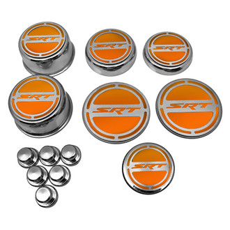 ACC® - Chrome Cap Cover Set with Orange Solid SRT8 Logo