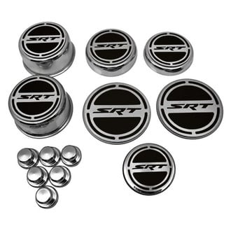 ACC® - Chrome Cap Cover Set with Black Solid SRT8 Logo