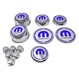 ACC® - Polished Cap Cover Set with Dark Blue Solid MOPAR M Logo