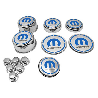 ACC® - Polished Cap Cover Set with MOPAR Blue Solid MOPAR M Logo