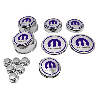 ACC® - Polished Cap Cover Set with Plum Crazy Purple Solid MOPAR M Logo