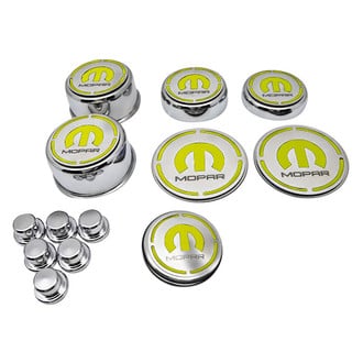 ACC® - Polished Cap Cover Set with Sublime Green Solid MOPAR M Logo