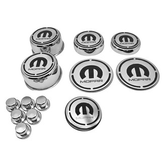 ACC® - Polished Cap Cover Set with Brushed Black Solid MOPAR M Logo
