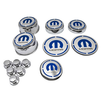 ACC® - Polished Cap Cover Set with Dark Blue Solid MOPAR M Logo