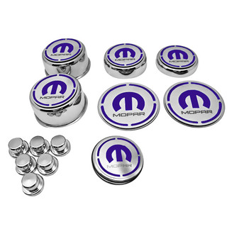 ACC® - Polished Cap Cover Set with Plum Crazy Purple Solid MOPAR M Logo