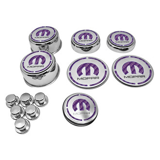 ACC® - Polished Cap Cover Set with Purple Carbon Fiber MOPAR M Logo