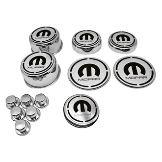 ACC® - Polished Cap Cover Set with Black Solid MOPAR M Logo