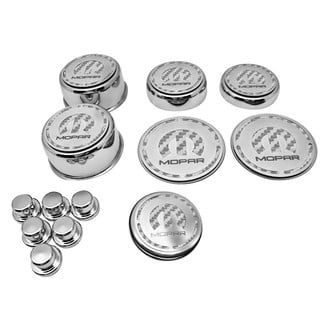 ACC® - Polished Cap Cover Set with White Carbon Fiber MOPAR M Logo