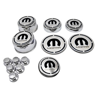 ACC® - Polished Cap Cover Set with Brushed Black Solid MOPAR M Logo