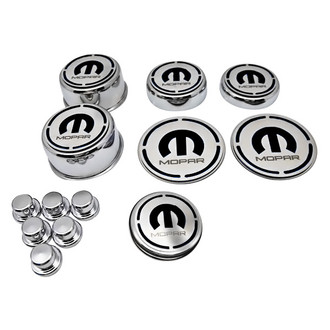 ACC® - Polished Cap Cover Set with Black Solid MOPAR M Logo