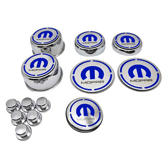 ACC® - Polished Cap Cover Set with Dark Blue Solid MOPAR M Logo