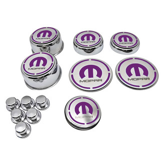 ACC® - Polished Cap Cover Set with Plum Crazy Purple Solid MOPAR M Logo
