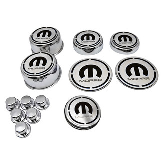 ACC® - Polished Cap Cover Set with Black Solid MOPAR M Logo