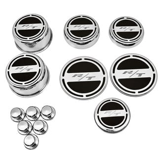 ACC® - Chrome Black Carbon Fiber Cap Cover Set with RT Logo