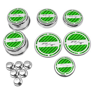 ACC® - Chrome Green Carbon Fiber Cap Cover Set with RT Logo