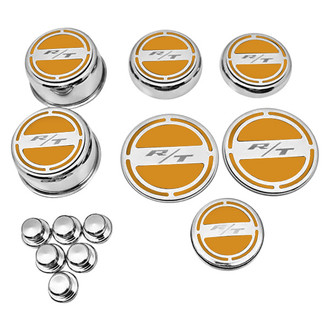 ACC® - Chrome HEMI Orange Solid Cap Cover Set with RT Logo