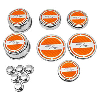 ACC® - Chrome Orange Carbon Fiber Cap Cover Set with RT Logo