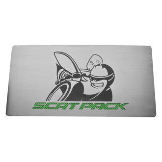 ACC® - Brushed Fuse Box Cover Top Plate with Green Carbon Fiber SuperBee Logo