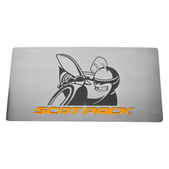 ACC® - Brushed Fuse Box Cover Top Plate with HEMI Orange Solid SuperBee Logo
