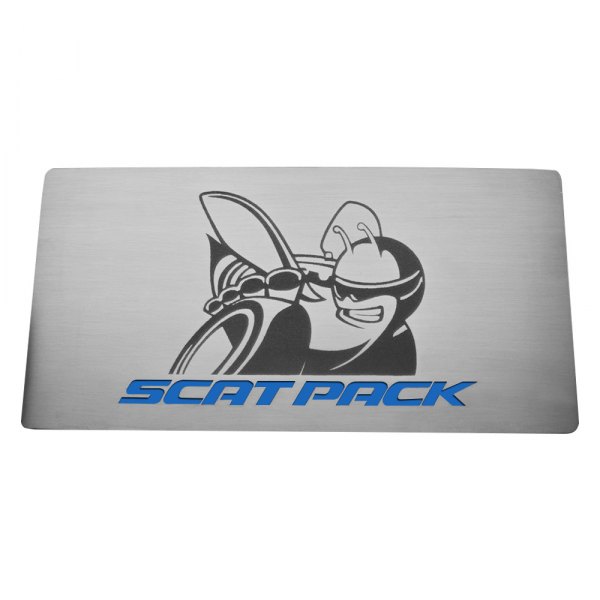 American Car Craft® - Brushed Fuse Box Cover Top Plate with MOPAR Blue SuperBee Logo