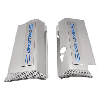 ACC® - Non-Illuminated Polished Fuel Rail Covers with MOPAR Blue Solid Challenger Logo