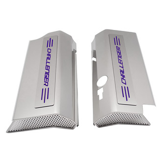 ACC® - Non-Illuminated Polished Fuel Rail Covers with Plum Crazy Purple Solid Challenger Logo