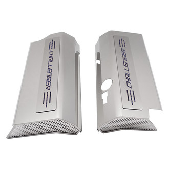 ACC® - Non-Illuminated Polished Fuel Rail Covers with Black Carbon Fiber Challenger Logo