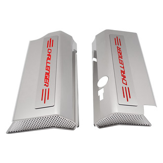 ACC® - Non-Illuminated Polished Fuel Rail Covers with Bright Red Solid Challenger Logo