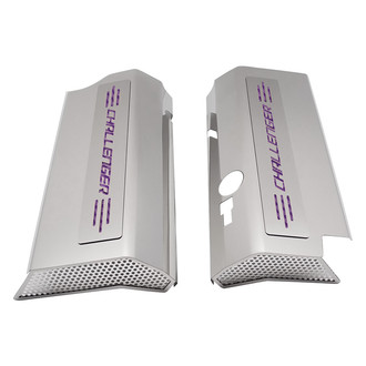 ACC® - Non-Illuminated Polished Fuel Rail Covers with Purple Carbon Fiber Challenger Logo
