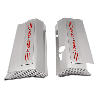 ACC® - Non-Illuminated Polished Fuel Rail Covers with Red Carbon Fiber Challenger Logo