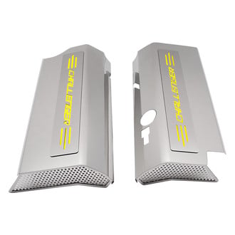 ACC® - Non-Illuminated Polished Fuel Rail Covers with Yellow Solid Challenger Logo