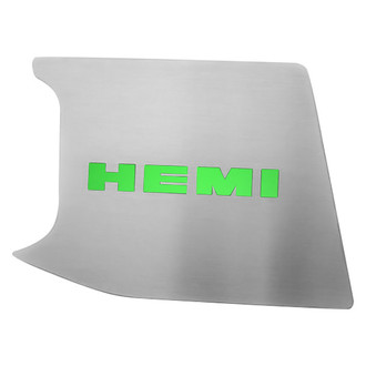 ACC® - Brushed Anti Lock Brake Cover Top Plate with Sublime Green Solid HEMI Logo