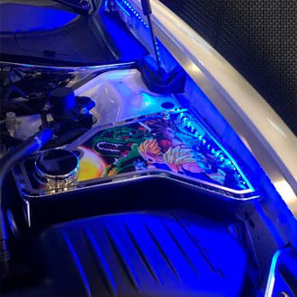 ACC® - Blue Illuminated Brushed Fender Caps