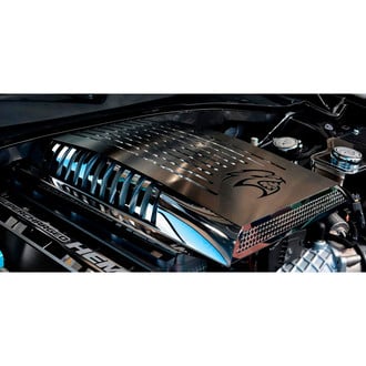 ACC® - HELLCAT Logo Style Polished Engine Cover with Carbon Fiber Inlay