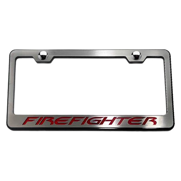 American Car Craft® - License Plate Frame with Firefighter Logo