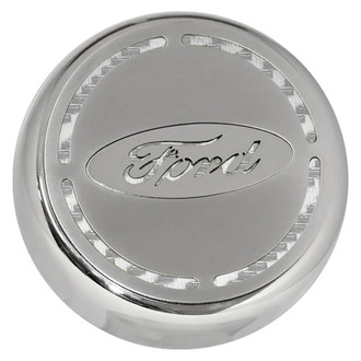 ACC® - Brushed Engine Fluid Caps with White Carbon Fiber Ford Logo