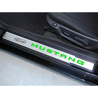 ACC® - Door Sills with Bullet Green Ford Mustang Logo