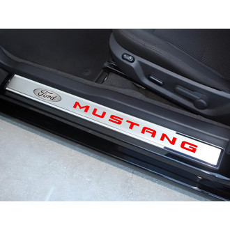 ACC® - Door Sills with Bright Red Ford Mustang Logo