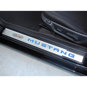 ACC® - Door Sills with Ford Blue Ford Mustang Logo
