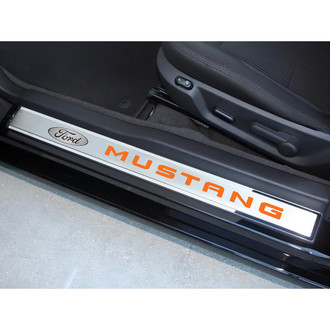 ACC® - Door Sills with Ford Orange Ford Mustang Logo