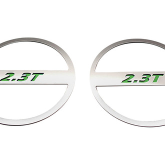 ACC® - Brushed Mid-Range Speaker Trim Kit with Green 2.3T Logo